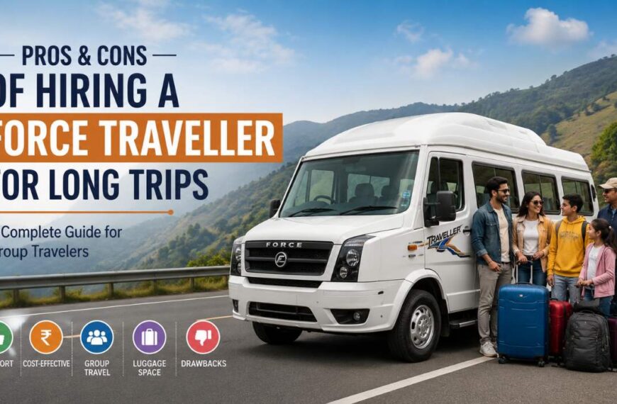 Force Traveller for long trips with a group of travelers and luggage on a scenic highway
