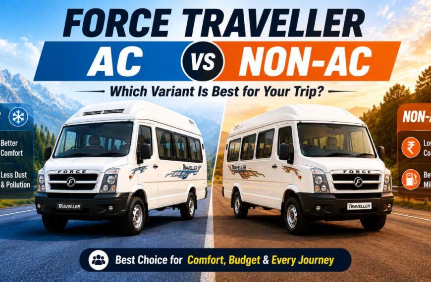 Force Traveller AC vs Non-AC comparison for group travel in India